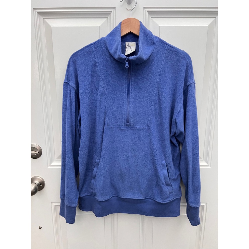 OFFLINE by Aerie Womens XS Periwinkle Blue Quarter Zip Fleece Pullover Sweater
